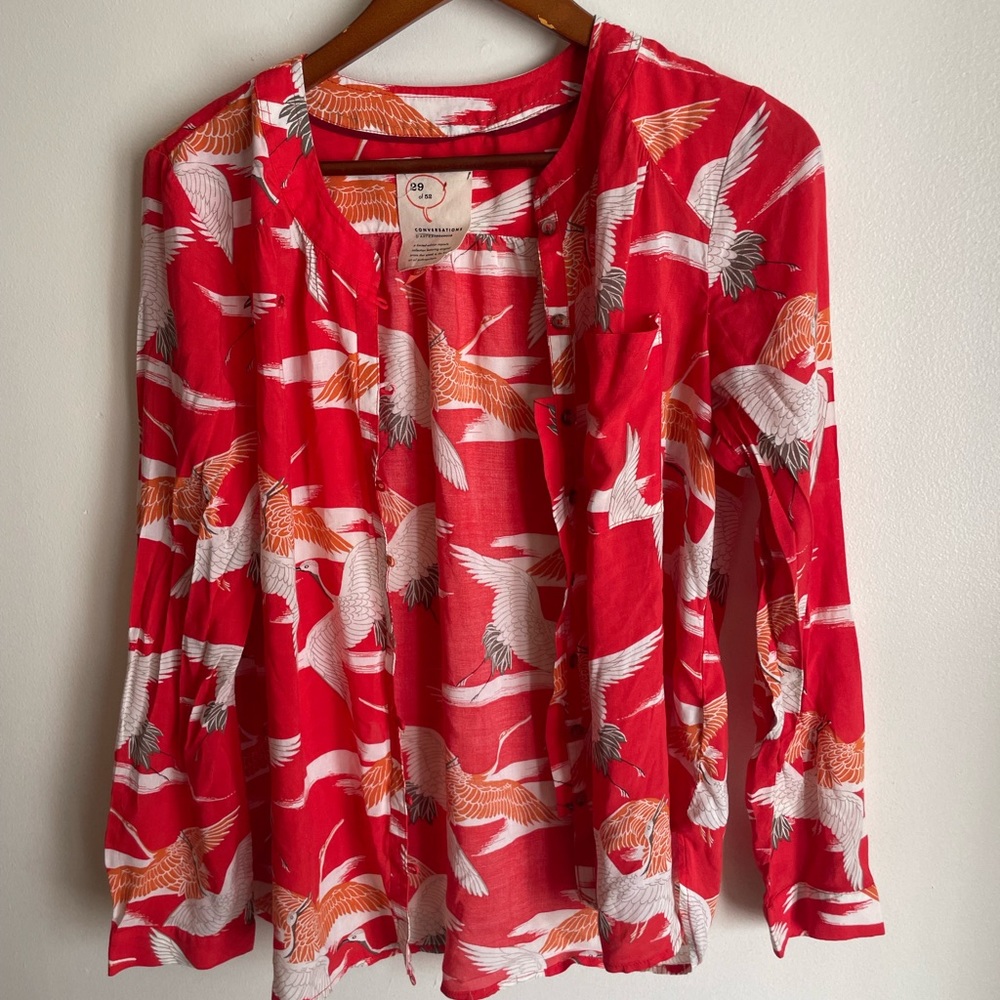 Anthropologie conversations button down size 12 L